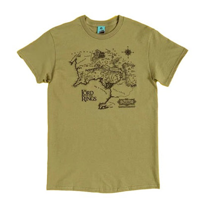 Front - The Lord Of The Rings Unisex Adult Middle Earth Map T-Shirt
