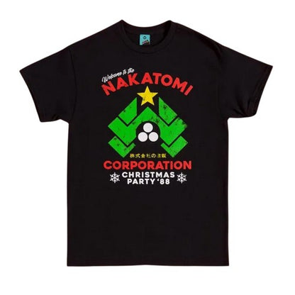 Front - Die Hard Unisex Adult Nakatomi Corparation Christmas T-Shirt
