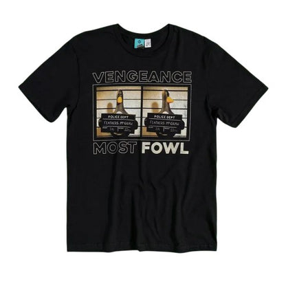 Front - Wallace and Gromit Unisex Adult Vengeance Most Fowl Feathers McGraw Mugshot T-Shirt