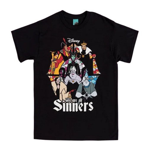 Front - Disney Villains Unisex Adult We Are All Sinners T-Shirt