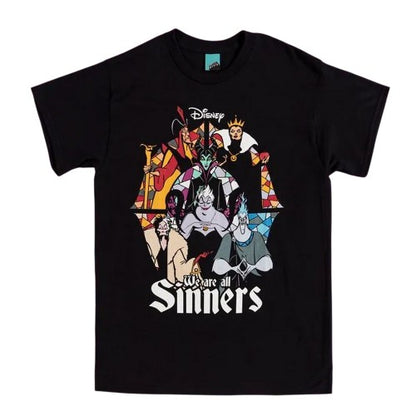 Front - Disney Villains Unisex Adult We Are All Sinners T-Shirt