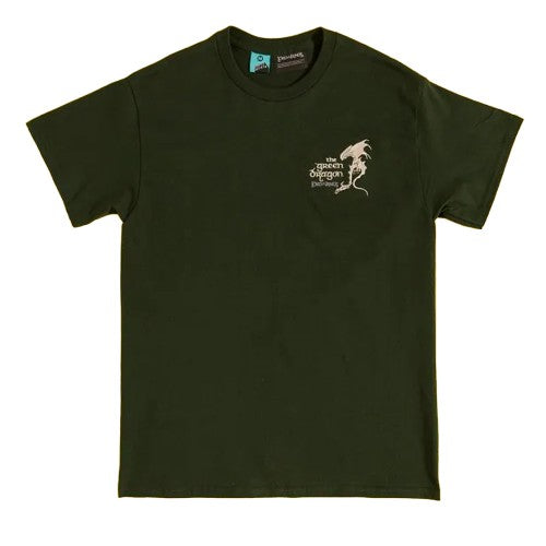 Front - The Lord Of The Rings Unisex Adult Green Dragon Embroidered T-Shirt