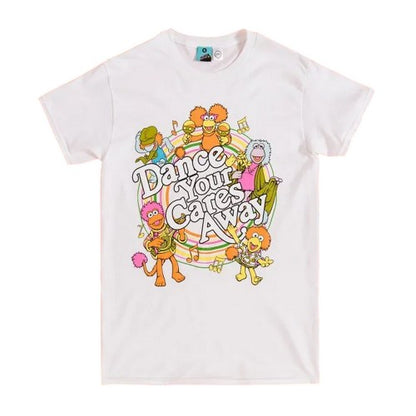 Front - Fraggle Rock Unisex Adult Dance Your Cares Away Swirl T-Shirt