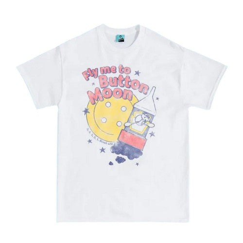 Front - Button Moon Unisex Adult Fly Me To T-Shirt