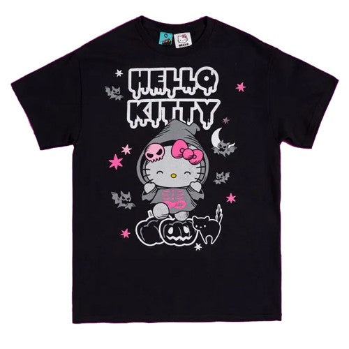 Front - Hello Kitty Unisex Adult Grim Reaper Halloween T-Shirt