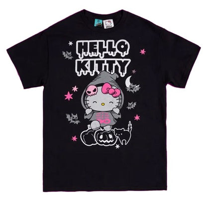Front - Hello Kitty Unisex Adult Grim Reaper Halloween T-Shirt