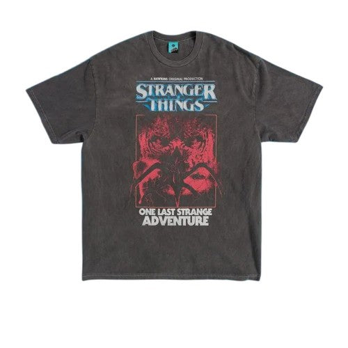 Front - Stranger Things Unisex Adult One Last Strange Adventure Vintage Wash T-Shirt