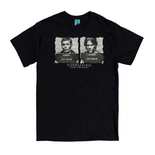 Front - Supernatural Unisex Adult Sam & Dean Mugshot T-Shirt