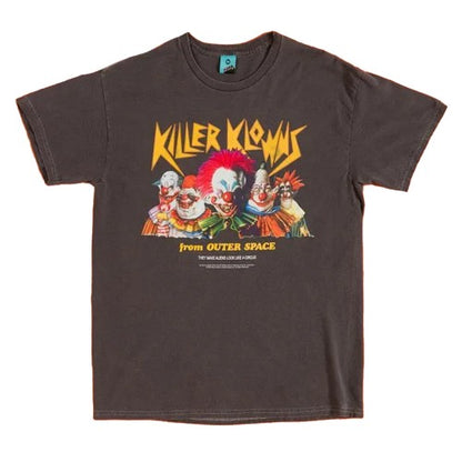 Front - Killer Klowns From Outer Space Unisex Adult Back Print Vintage Wash T-Shirt