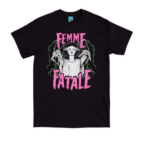 Front - The Bride Of Frankenstein Unisex Adult Femme Fatale T-Shirt