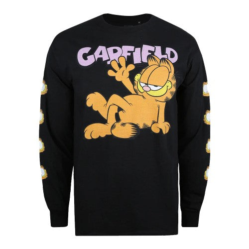 Front - Garfield Mens Grin Long-Sleeved T-Shirt