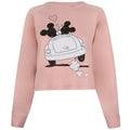 Front - Disney Womens/Ladies Mickey & Minnie Mouse Hearts Crop Sweatshirt