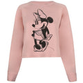 Front - Disney Womens/Ladies Minnie Mouse Sketch Crop Sweatshirt