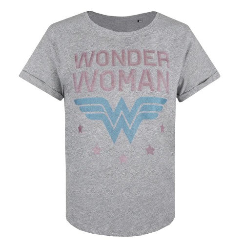 Front - Wonder Woman Womens/Ladies Stars Cotton T-Shirt