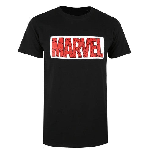 Front - Marvel Mens Spider Web Logo T-Shirt