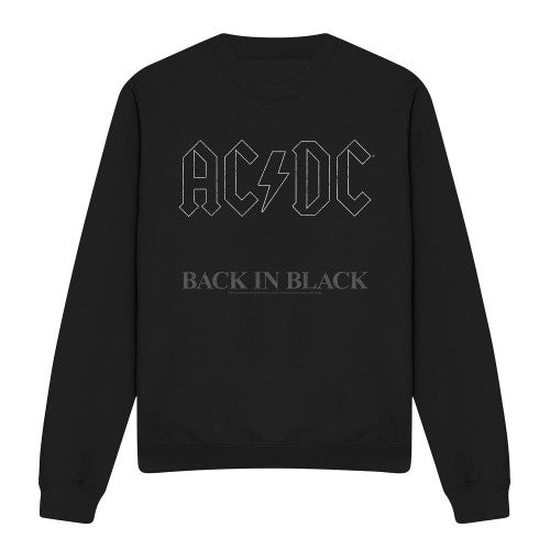 Front - AC/DC Unisex Adult Back In Black Sweatshirt