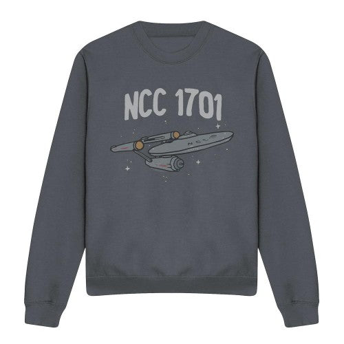 Front - Star Trek Unisex Adult The First Enterprise Sweatshirt