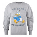 Front - Disney Womens/Ladies No Pants No Problem Donald Duck Heather Sweatshirt