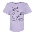 Front - Disney Womens/Ladies Mickey Giggles Cotton T-Shirt