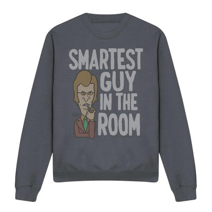 Front - Beavis & Butthead Unisex Adult Smartest Guy In The Room Sweatshirt