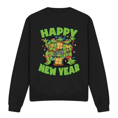 Front - Teenage Mutant Ninja Turtles Unisex Adult Group New Year Sweatshirt
