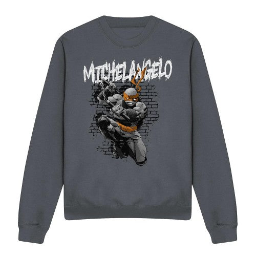 Front - Teenage Mutant Ninja Turtles Unisex Adult Michelangelo Sweatshirt