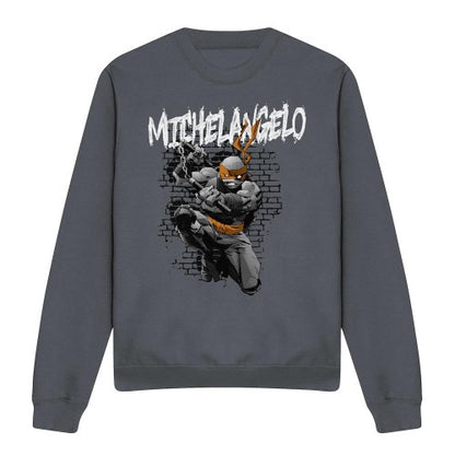 Front - Teenage Mutant Ninja Turtles Unisex Adult Michelangelo Sweatshirt