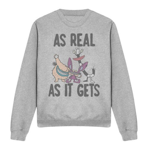 Front - Aaahh!!! Real Monsters Unisex Adult As Real As It Gets Sweatshirt