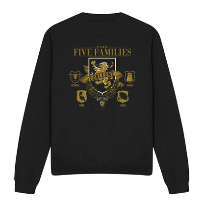 Front - The Godfather Unisex Adult Five Families Logos Sweatshirt