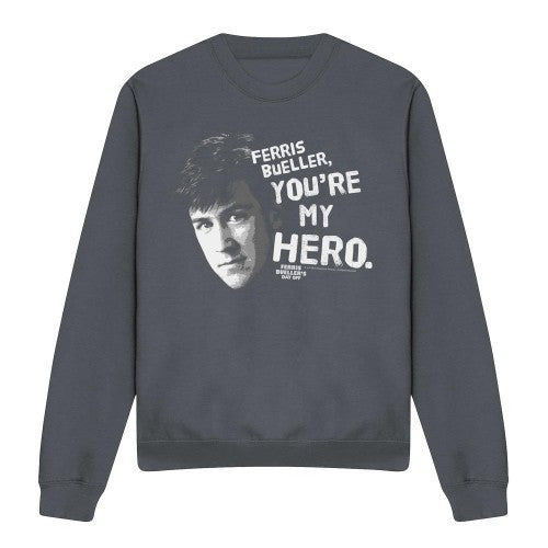 Front - Ferris Bueller´s Day Off Unisex Adult My Hero Sweatshirt