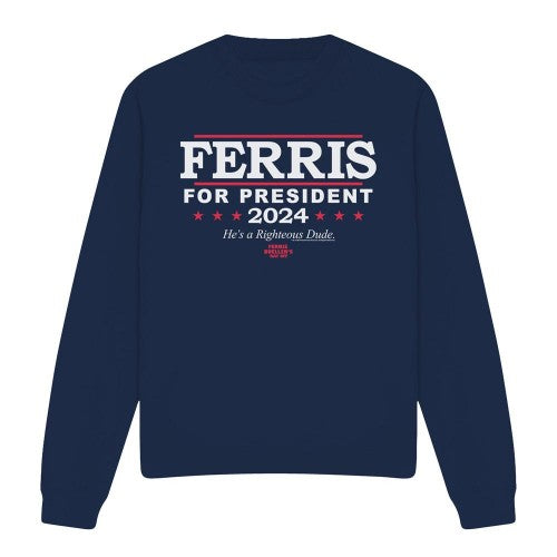 Front - Ferris Bueller´s Day Off Unisex Adult Ferris For President Sweatshirt