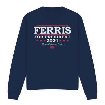 Front - Ferris Bueller´s Day Off Unisex Adult Ferris For President Sweatshirt