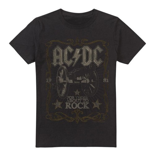Front - AC/DC Mens Rock Label T-Shirt