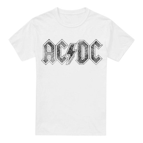 Front - AC/DC Mens Paisley Logo T-Shirt