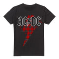 Front - AC/DC Mens Plaid Bolt T-Shirt