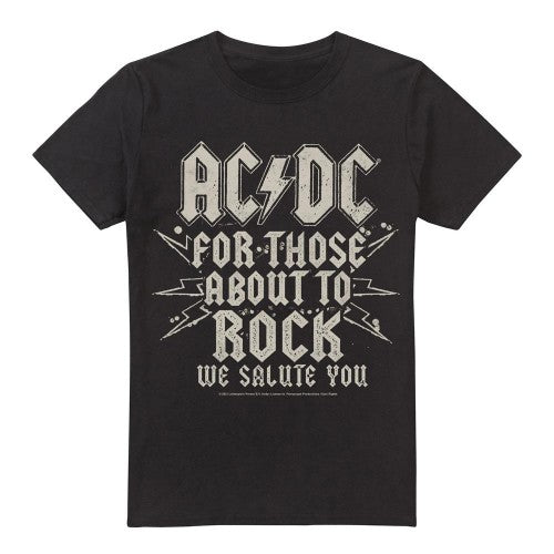 Front - AC/DC Mens Salute T-Shirt