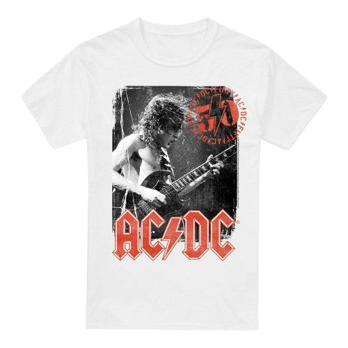Front - AC/DC Mens Stamp Poster T-Shirt