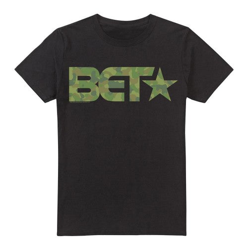 Front - BET Mens Camo Logo T-Shirt