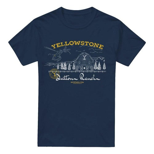 Front - Yellowstone Mens Dutton Ranch Helicopter T-Shirt