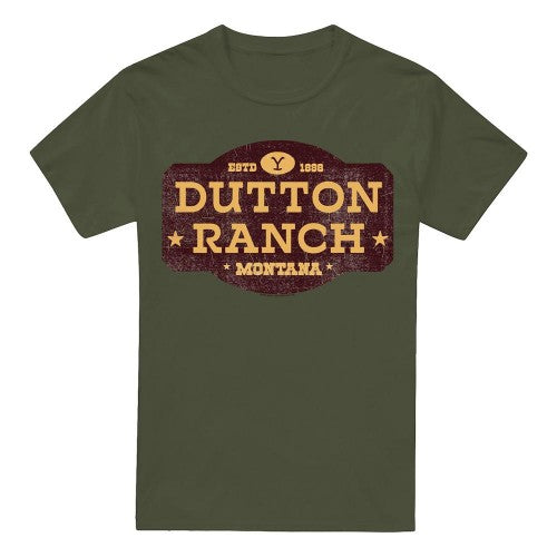 Front - Yellowstone Mens Dutton Ranch Distressed T-Shirt