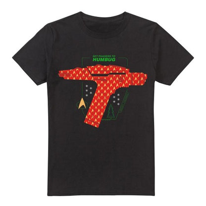 Front - Star Trek: The Original Series Mens Phaser Set To Humbug Christmas T-Shirt