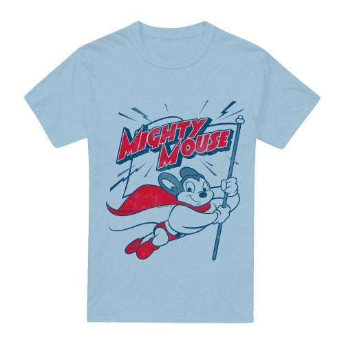 Front - Mighty Mouse Mens Mighty Flag T-Shirt