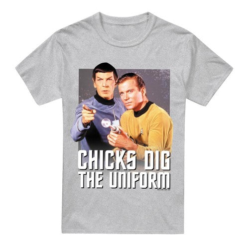 Front - Star Trek Mens Chicks Dig T-Shirt