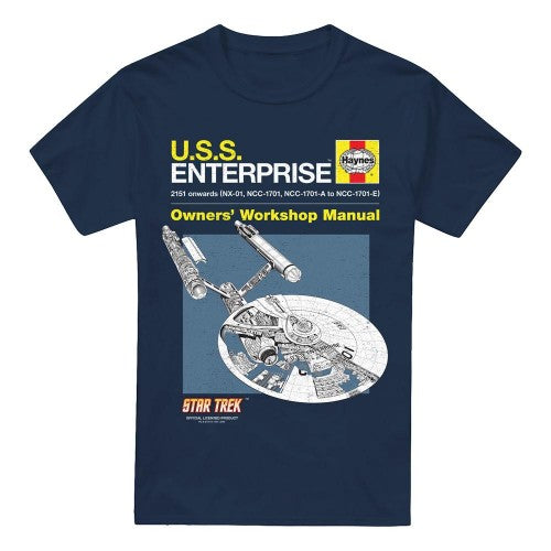 Front - Star Trek Mens Enterprise Manual T-Shirt