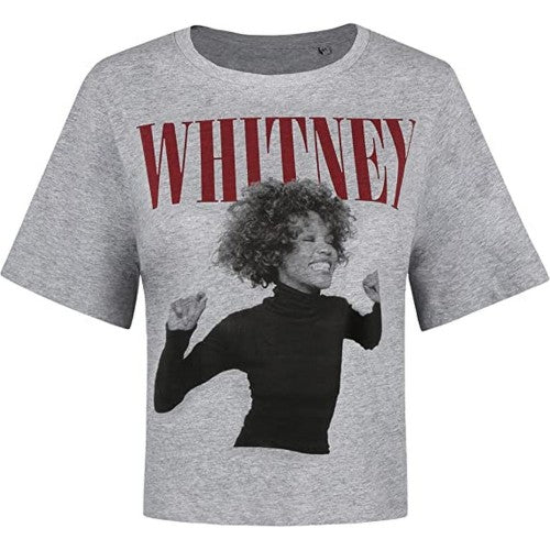 Front - Whitney Houston Womens/Ladies Wanna Dance Boxy Crop T-Shirt