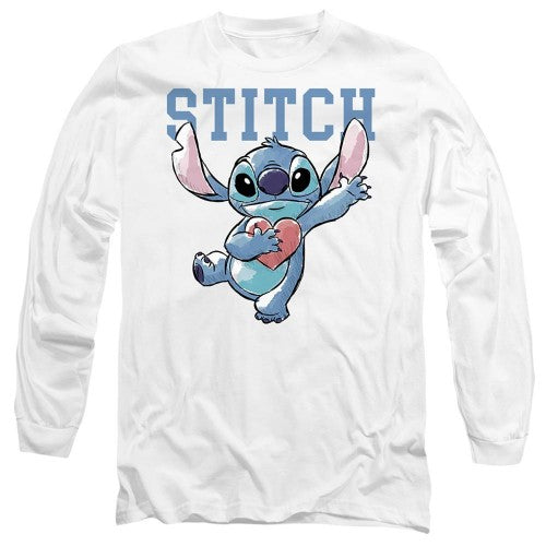 Front - Lilo & Stitch Unisex Adult Clutching Hearts T-Shirt