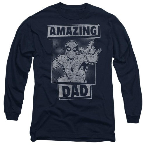 Front - Spider-Man Unisex Adult Amazing Dad Mono Fathers Day T-Shirt