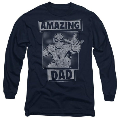 Front - Spider-Man Unisex Adult Amazing Dad Mono Fathers Day T-Shirt
