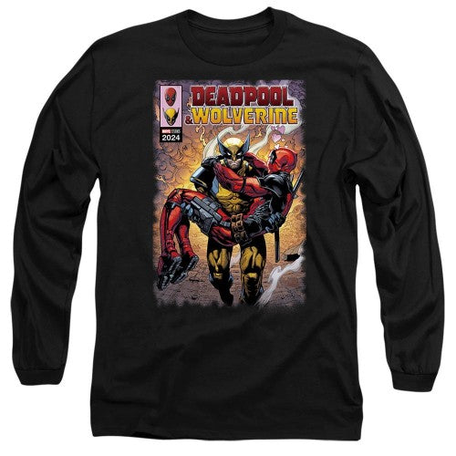 Front - Deadpool & Wolverine Unisex Adult Wolverine Saves Deadpool Comic T-Shirt