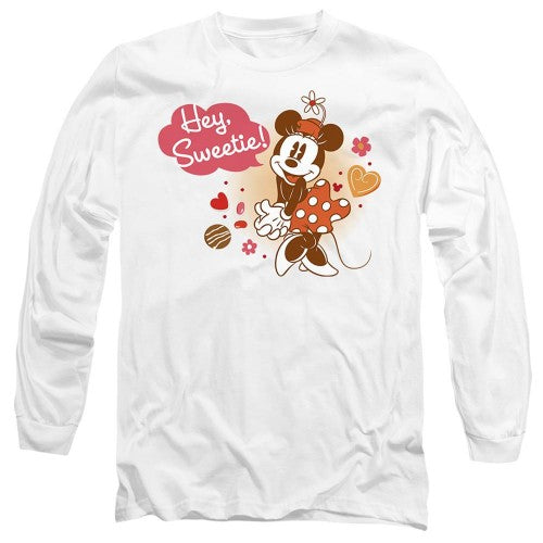 Front - Disney Unisex Adult Hey Sweetie! Minnie Mouse Vintage Valentine`s Day T-Shirt